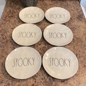 Rae Dunn Spooky Melamine plate Halloween Dishes set of 6